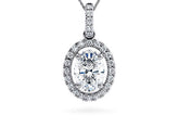 Oval Diamond Pendant in Platinum